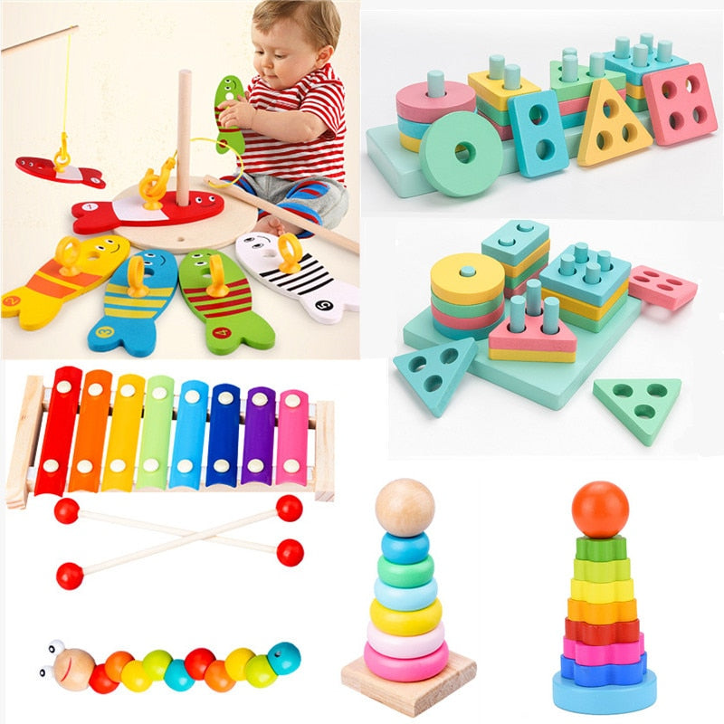 Baby Toys Wooden Toys For Baby 0-12 Months Music Color Digital Cognition Early Educational Toys Tranining Kids Toddler Toys