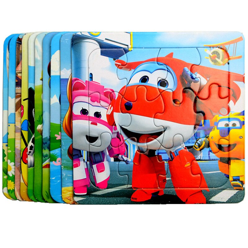 16PCS 3D Puzzle Jigsaw Wooden Toys Baby Kids Cartoon Animals Puzzles Child Educational Toys For Children Gifts Learn Games New