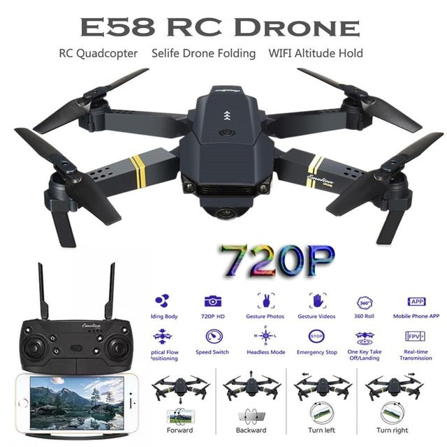 M65 RC Drone with 720/1080/4K P HD Camera WIFI Altitude Hold Selfie Drone Folding RC Quadrocopter VS E58 Global Drone