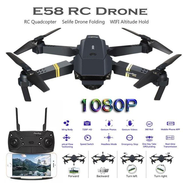 M65 RC Drone with 720/1080/4K P HD Camera WIFI Altitude Hold Selfie Drone Folding RC Quadrocopter VS E58 Global Drone