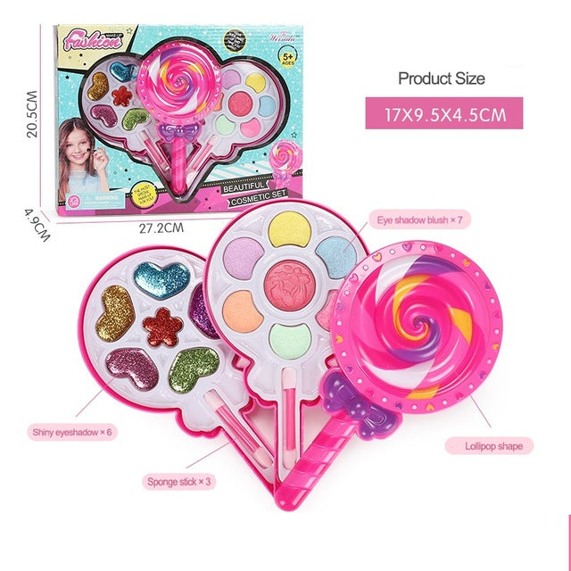 Children's Non-Toxic Lollipop Cosmetics Beauty Toys ABS Material Fashion Pretend Play Girls Princess Makeup Box Sets