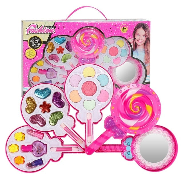 Children's Non-Toxic Lollipop Cosmetics Beauty Toys ABS Material Fashion Pretend Play Girls Princess Makeup Box Sets