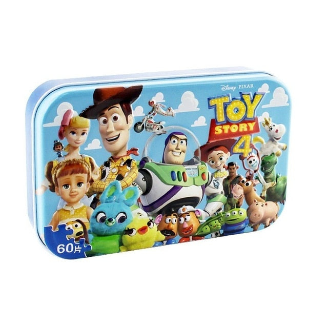 Disney Toy Story Racing mobilization Disney 60 Pieces Of Small Coins Puzzle Children Wooden Puzzle Children Education Toy Baby