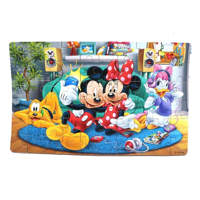 Disney Toy Story Racing mobilization Disney 60 Pieces Of Small Coins Puzzle Children Wooden Puzzle Children Education Toy Baby