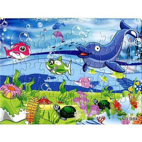 40 Slice Cartoon Small Piece Paper Puzzles Board Montessori Education Jigsaw Puzzle Toys for Children Learning Educational Gift