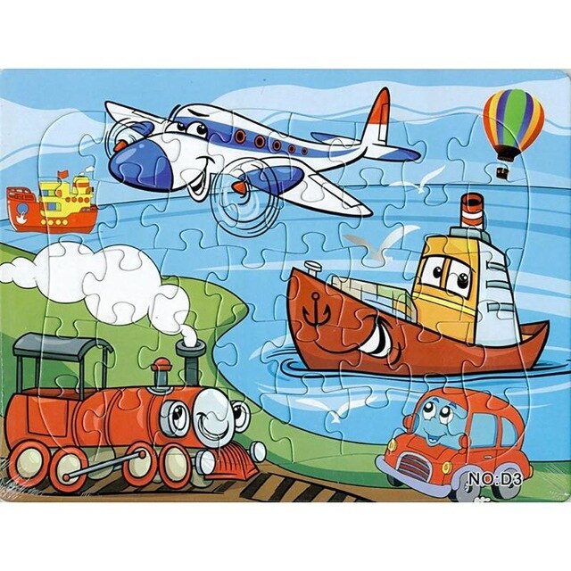 40 Slice Cartoon Small Piece Paper Puzzles Board Montessori Education Jigsaw Puzzle Toys for Children Learning Educational Gift