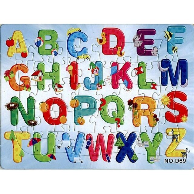 40 Slice Cartoon Small Piece Paper Puzzles Board Montessori Education Jigsaw Puzzle Toys for Children Learning Educational Gift