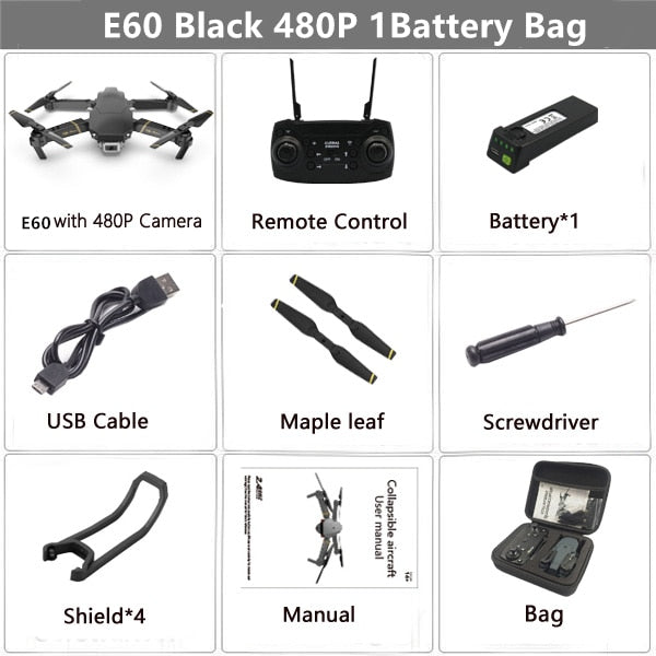 E60 RC Drone with 4K HD Camera FPV WIFI Altitude Hold Function Selife Dron Folding Quadcopter Vs E58 E520 SG106 M69 Drones