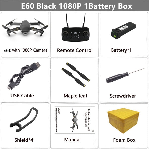 E60 RC Drone with 4K HD Camera FPV WIFI Altitude Hold Function Selife Dron Folding Quadcopter Vs E58 E520 SG106 M69 Drones