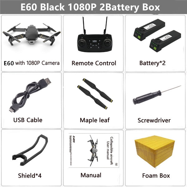 E60 RC Drone with 4K HD Camera FPV WIFI Altitude Hold Function Selife Dron Folding Quadcopter Vs E58 E520 SG106 M69 Drones