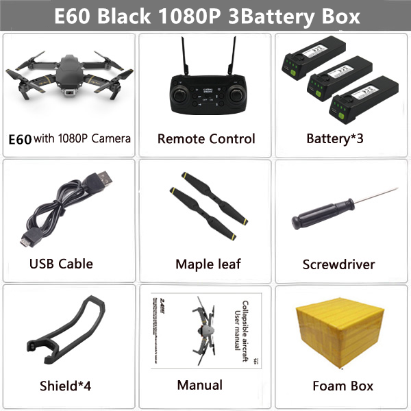 E60 RC Drone with 4K HD Camera FPV WIFI Altitude Hold Function Selife Dron Folding Quadcopter Vs E58 E520 SG106 M69 Drones