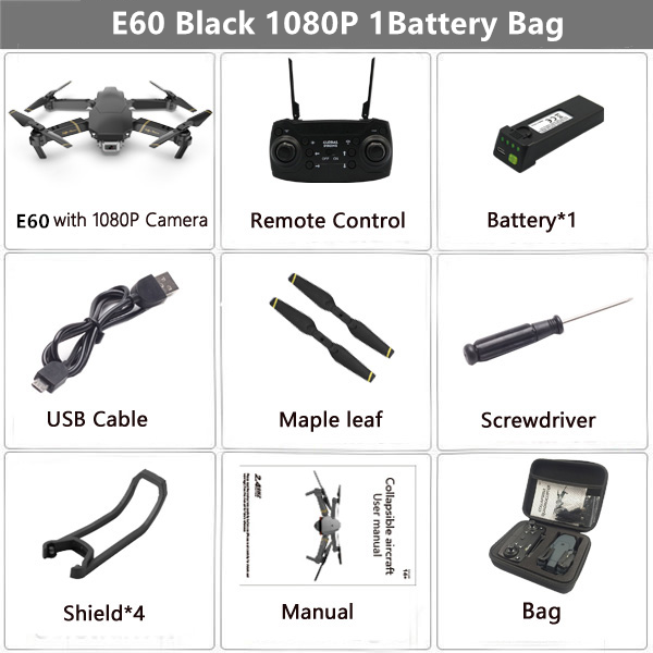 E60 RC Drone with 4K HD Camera FPV WIFI Altitude Hold Function Selife Dron Folding Quadcopter Vs E58 E520 SG106 M69 Drones