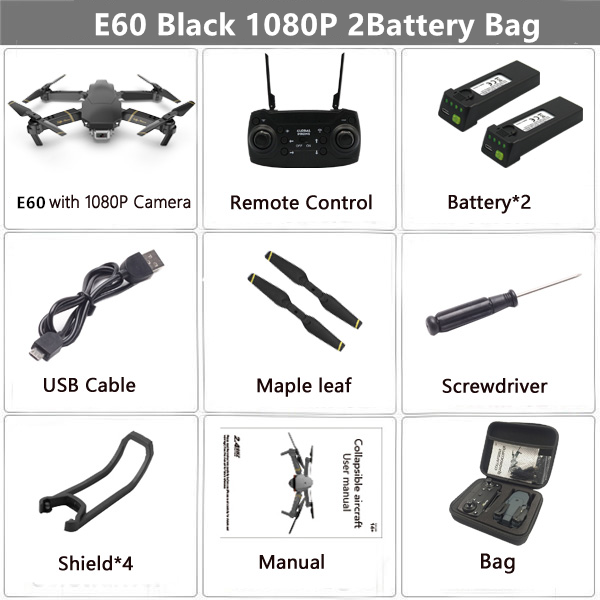 E60 RC Drone with 4K HD Camera FPV WIFI Altitude Hold Function Selife Dron Folding Quadcopter Vs E58 E520 SG106 M69 Drones