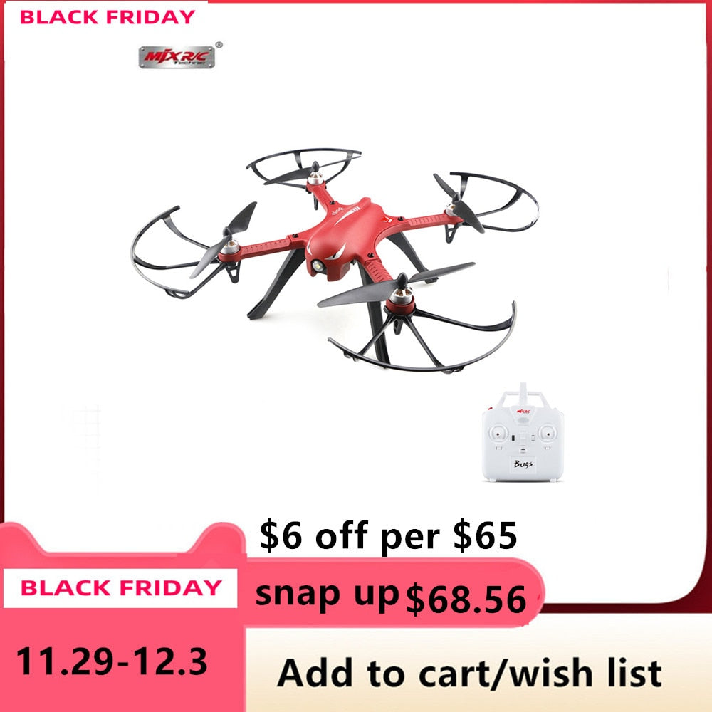 MJX B3 Bugs 3 RC Quadcopter Drone 4-Channels Remote Control Brushless Motor Drones 2.4G Camera Drone Helicopter Outdoor Toys