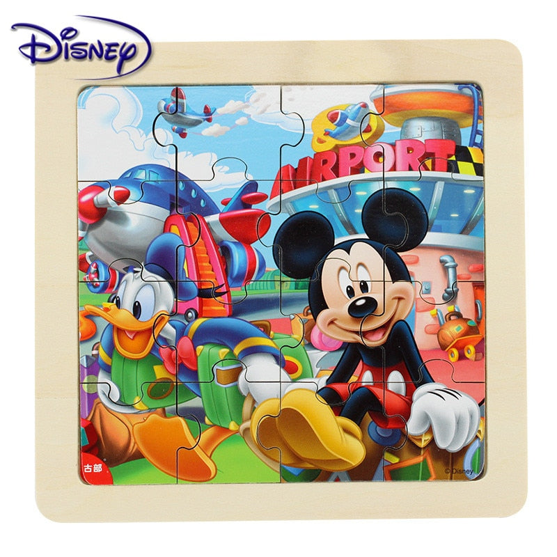 Disney Frozen Mickey Minnie Mouse Printed Puzzle Learning Education Interesting Wooden Toys For Children Kids Gift Brinquedos