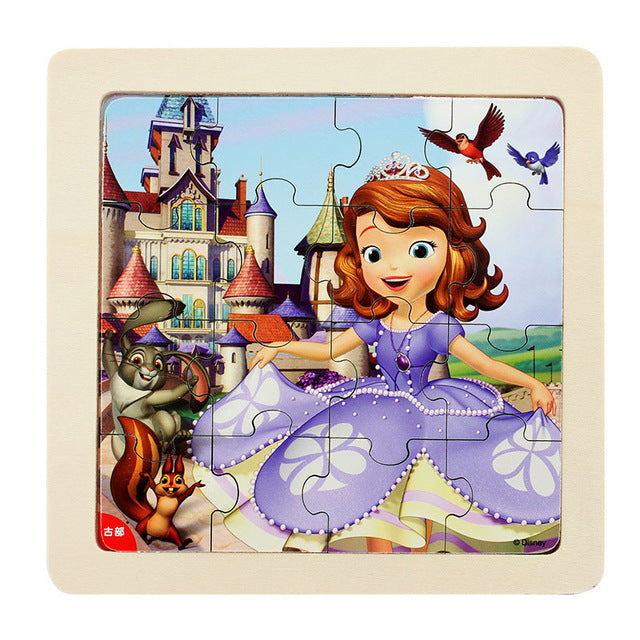 Disney Frozen Mickey Minnie Mouse Printed Puzzle Learning Education Interesting Wooden Toys For Children Kids Gift Brinquedos