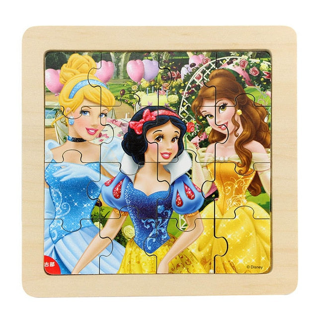 Disney Frozen Mickey Minnie Mouse Printed Puzzle Learning Education Interesting Wooden Toys For Children Kids Gift Brinquedos