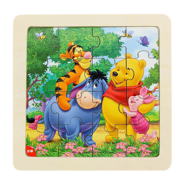Disney Frozen Mickey Minnie Mouse Printed Puzzle Learning Education Interesting Wooden Toys For Children Kids Gift Brinquedos