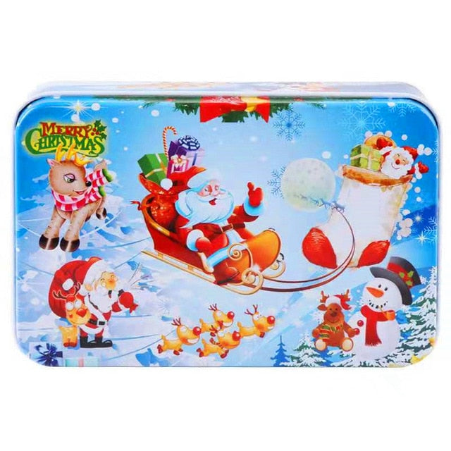 60Pieces Wooden Puzzle Kid Toy Cartoon Animal Wood Jigsaw Puzzle Child Early Educational Learning Toy  Christmas Gift+ Iron Box