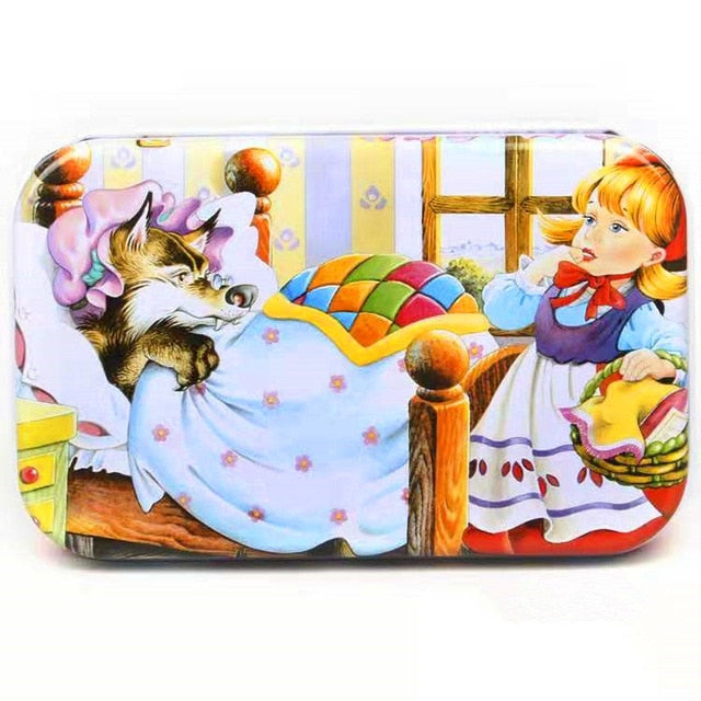60Pieces Wooden Puzzle Kid Toy Cartoon Animal Wood Jigsaw Puzzle Child Early Educational Learning Toy  Christmas Gift+ Iron Box