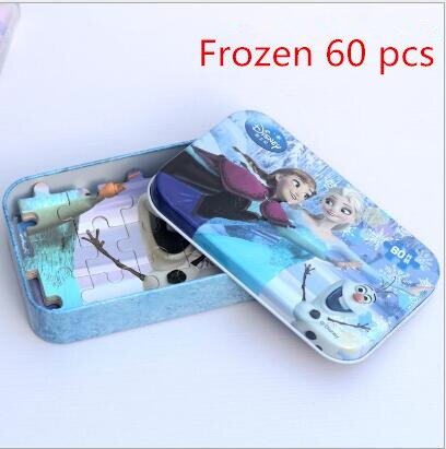 Disney Snow Queen Car Disney 60 Pieces Of Small Coins Puzzle Children Wooden Puzzle Children Education Toy Baby