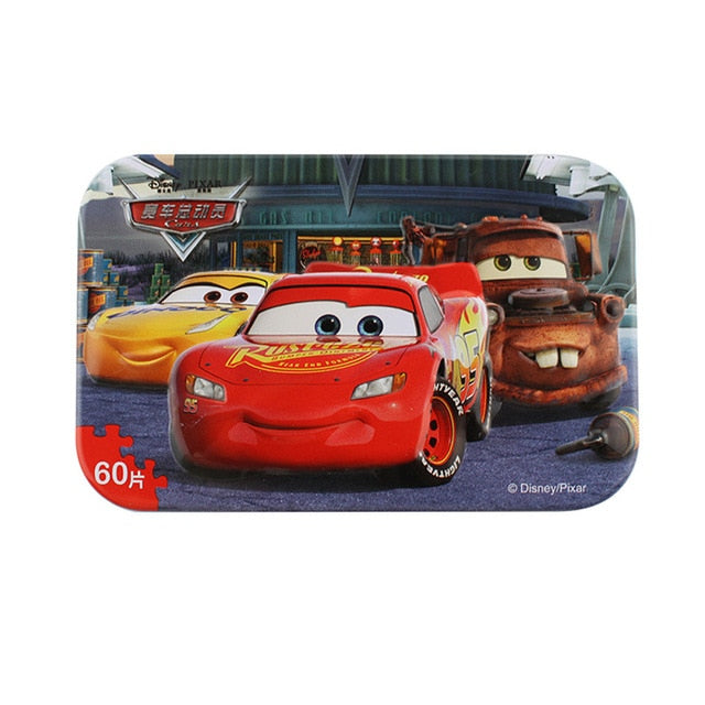 Disney Snow Queen Car Disney 60 Pieces Of Small Coins Puzzle Children Wooden Puzzle Children Education Toy Baby