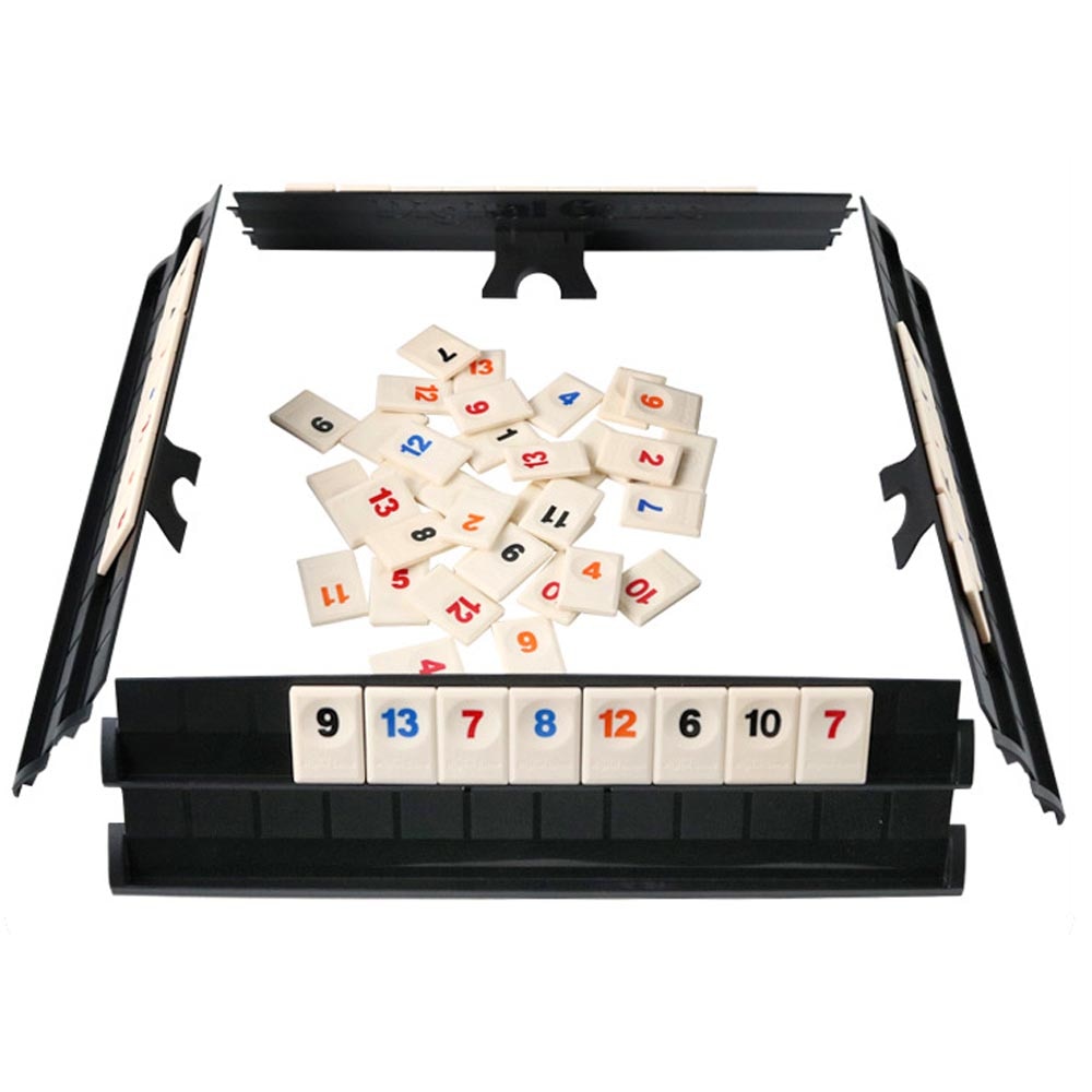 Portable Israel Mahjong Rummikub 106pcs Tiles Digital Board Games Interactive Toy with Carrying Bag for 2-4 People Adults Kids