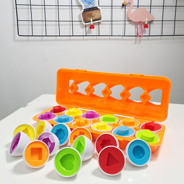 Matching Eggs Toddler Toys Color and Shape Recognition Match Toys Early Education Puzzle Toys For Children Gift