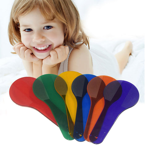 6 Colors Montessori Plastic Transparent Racket Shape Toy Drawing Painting Color Matching Cognition Toys for Kids Color Training