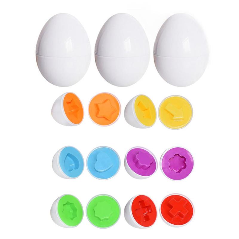 3pcs Colorful Matching Egg Shape Set Preschool Montessori Toys for Toddler Games Educational Color Recognition Skills Learning