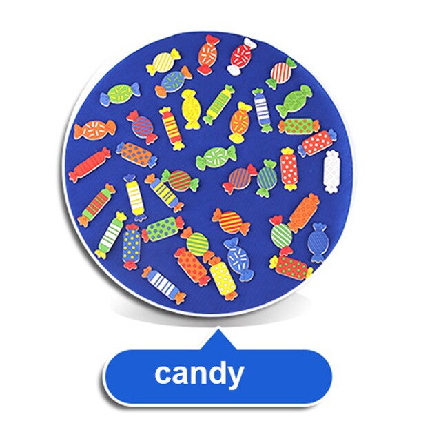 Candy Shape & Color Memory Matching Game Early Education Wooden Kindergarten Children Parent-child Board Game Montessori  Toys