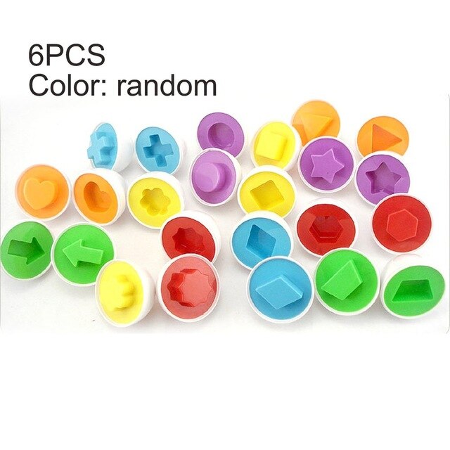 6pcs/set Baby Intelligent Eggs Toys Pretend Puzzle Smart Eggs Match Puzzles for Learning Color Shape Education Toys 0-24 months