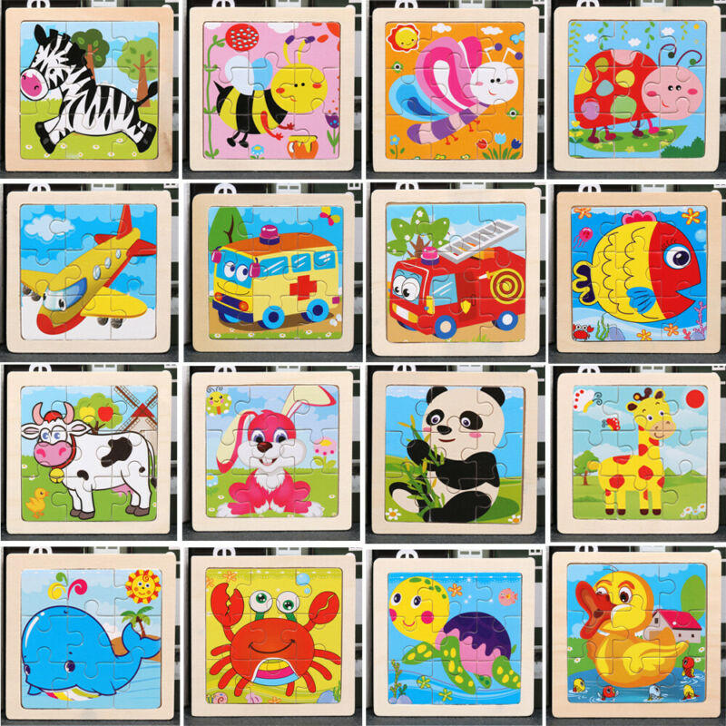 2020 Newest 3D Wooden Puzzle Cartoon Educational Kids Toy Hot 17 Styles Development Learning Color Shape Baby Toys