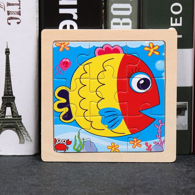2020 Newest 3D Wooden Puzzle Cartoon Educational Kids Toy Hot 17 Styles Development Learning Color Shape Baby Toys