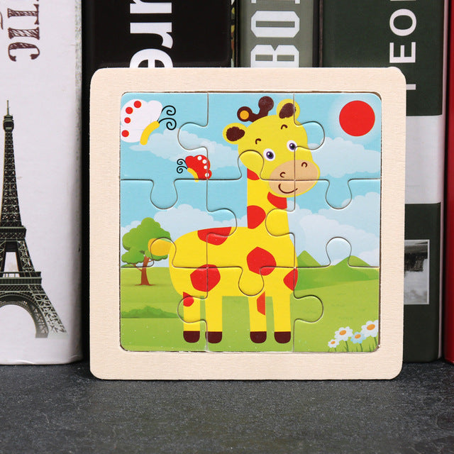 2020 Newest 3D Wooden Puzzle Cartoon Educational Kids Toy Hot 17 Styles Development Learning Color Shape Baby Toys
