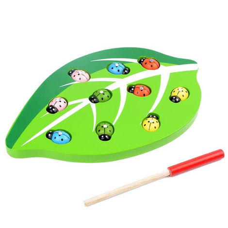 Wooden Magnetic Ladybug Catch Insect Color Shape Matching Toys Parent-child Interactive Toy Kids Learning and Educational Toy