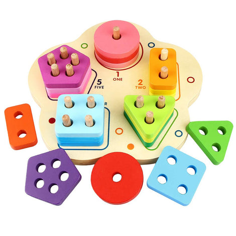 Baby Kids Shape Match Wooden Toys Shape Color Learning Geometric Sorting Board Educational Toys For Children Building Blocks #40
