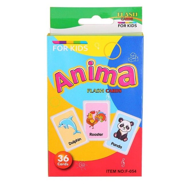 Children Recognition Color Animal Shape Teaching Card Educational Toys Kids 123 numerals Learning Card  Early Educational Card