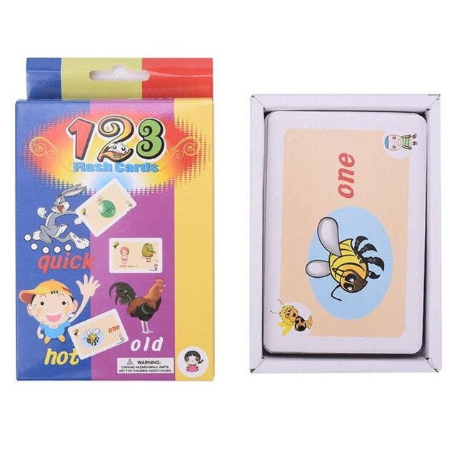 Children Recognition Color Animal Shape Teaching Card Educational Toys Kids 123 numerals Learning Card  Early Educational Card