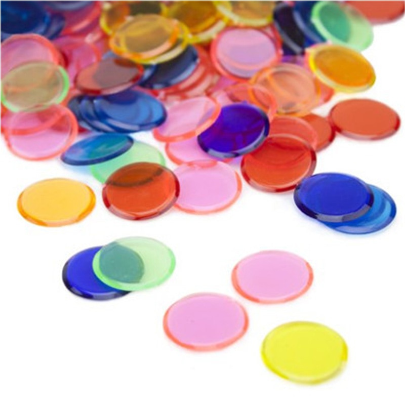 Learning Education Toys Montessori 100pcs Learning shape and Color Plastic coin Bingo Chip Children Baby cognitive color