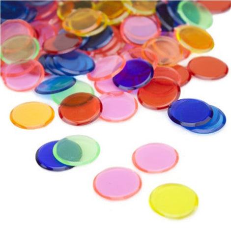 Learning Education Toys Montessori 100pcs Learning shape and Color Plastic coin Bingo Chip Children Baby cognitive color