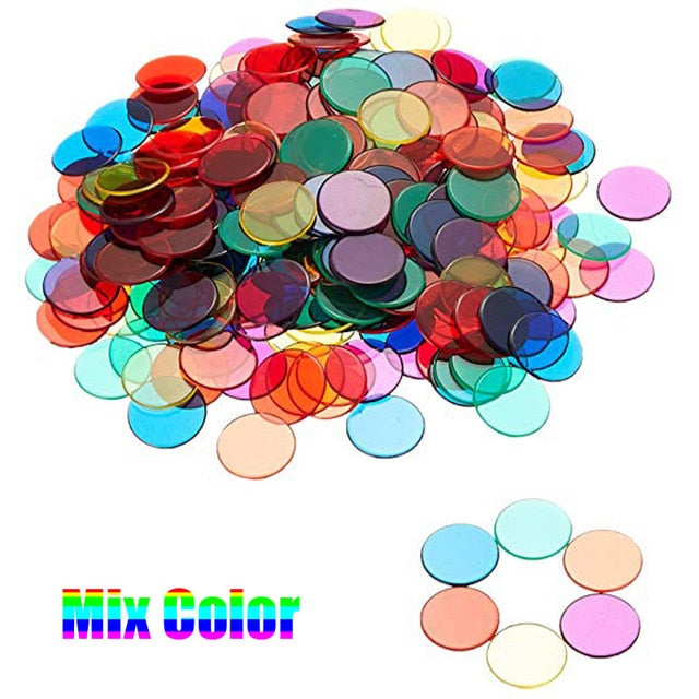 Learning Education Toys Montessori 100pcs Learning shape and Color Plastic coin Bingo Chip Children Baby cognitive color