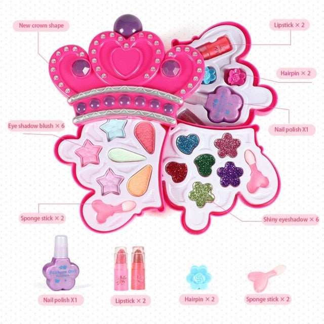 Children's Non-Toxic Lollipop Cosmetics Beauty Toys ABS Material Fashion Pretend Play Girls Princess Makeup Box Sets