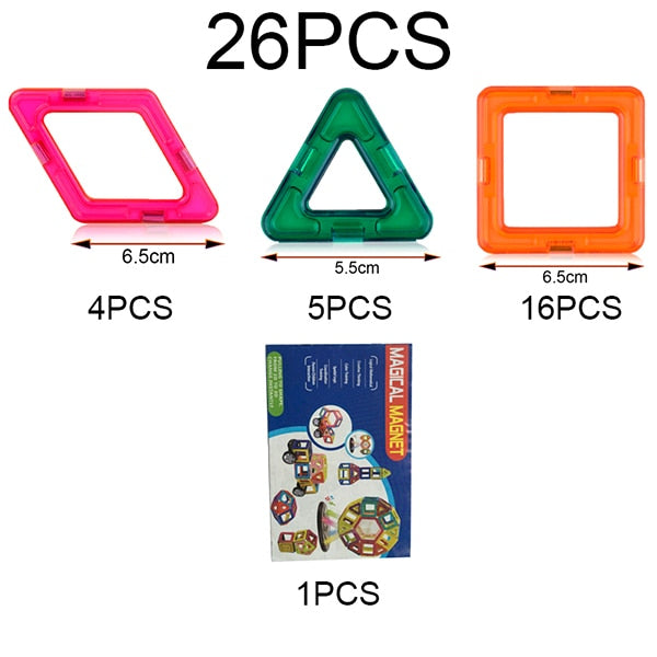 21-89pcs Big Size DIY Magnetic Blocks Magnetic Constructor Kids Magnet Designer For Children Gift Educational Toys For Boys Girl