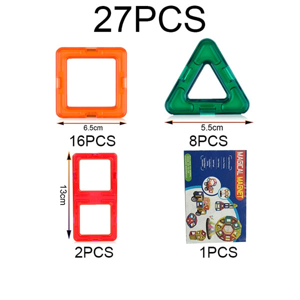 21-89pcs Big Size DIY Magnetic Blocks Magnetic Constructor Kids Magnet Designer For Children Gift Educational Toys For Boys Girl