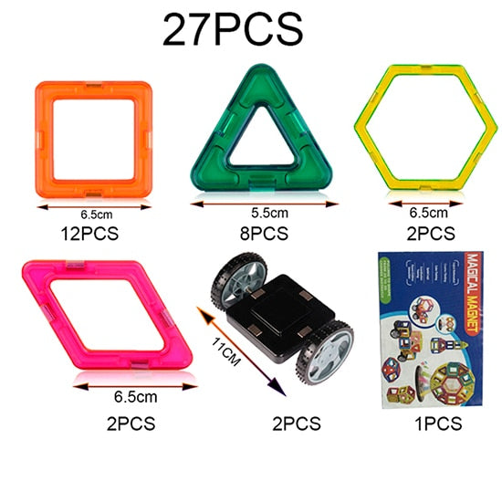 21-89pcs Big Size DIY Magnetic Blocks Magnetic Constructor Kids Magnet Designer For Children Gift Educational Toys For Boys Girl