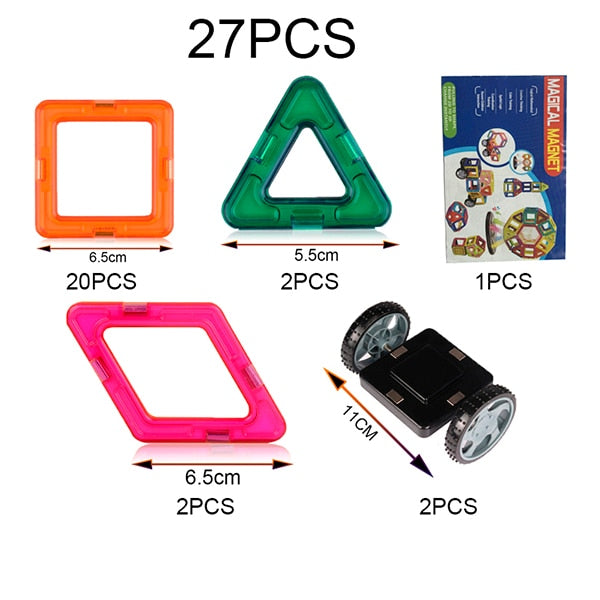21-89pcs Big Size DIY Magnetic Blocks Magnetic Constructor Kids Magnet Designer For Children Gift Educational Toys For Boys Girl
