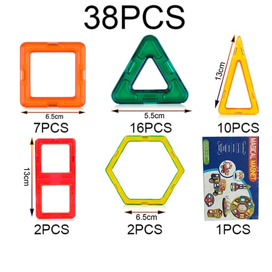 21-89pcs Big Size DIY Magnetic Blocks Magnetic Constructor Kids Magnet Designer For Children Gift Educational Toys For Boys Girl