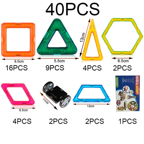 21-89pcs Big Size DIY Magnetic Blocks Magnetic Constructor Kids Magnet Designer For Children Gift Educational Toys For Boys Girl