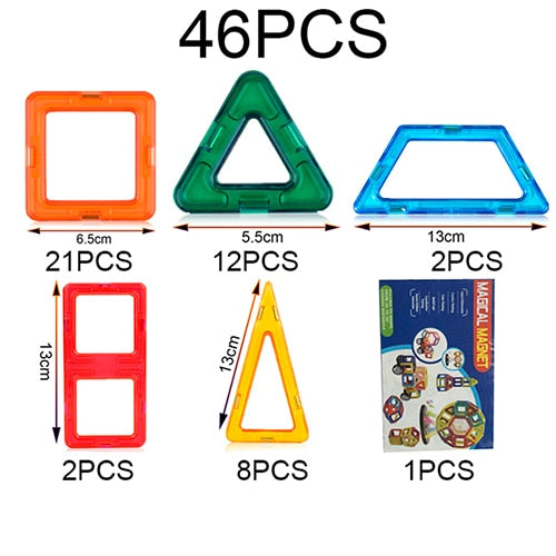 21-89pcs Big Size DIY Magnetic Blocks Magnetic Constructor Kids Magnet Designer For Children Gift Educational Toys For Boys Girl